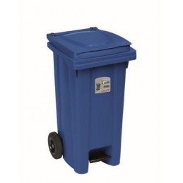 CONTAINER 120L W/ FOOT BLUE...